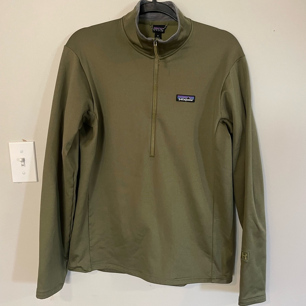 Patagonia R1 Daily Quarter-Zip Pullover Men’s sz Medium Olive Green